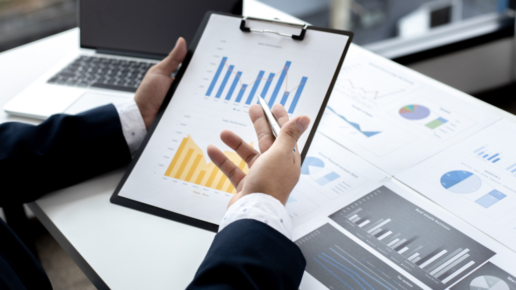 Man holding charts
