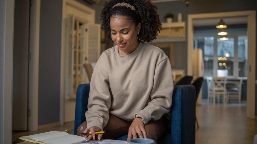 Girl doing taxes